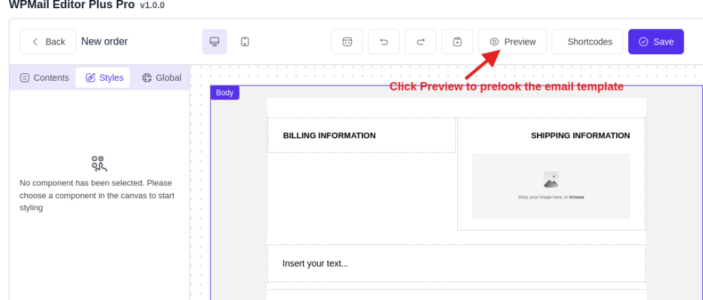 Preview Email templates with WPMail Plus email customizer plugin