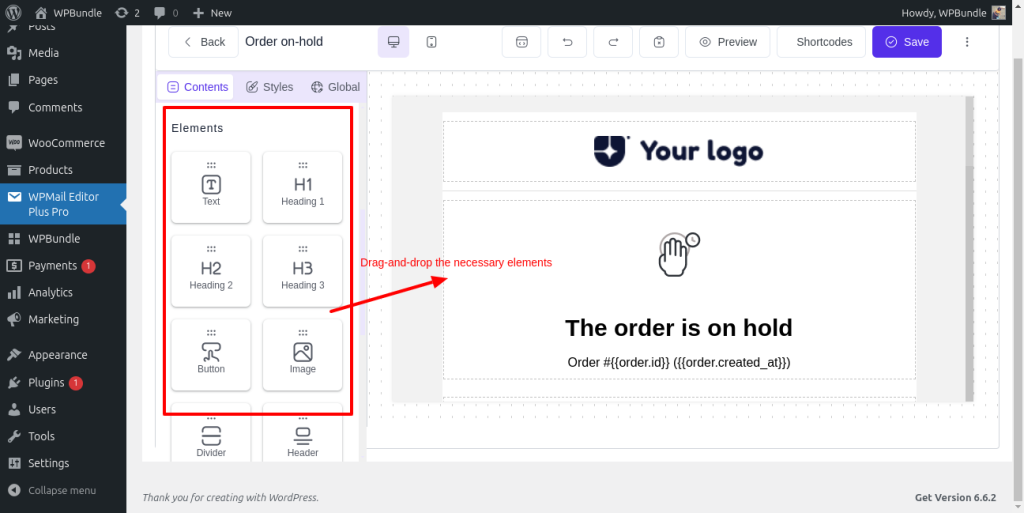 Customizing WooCommerce emails using WPMail Editor Plus Pro